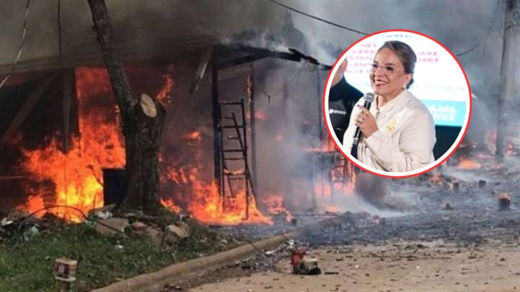 Xiomara Castro anuncia apoyo para afectados por incendio en cohetería de Catacamas