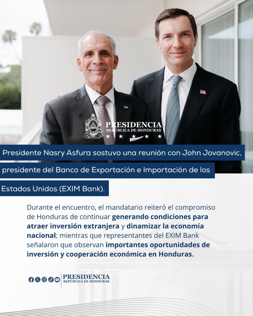 El presidente Nasry Asfura sostuvo una reunión con John Jovanovic